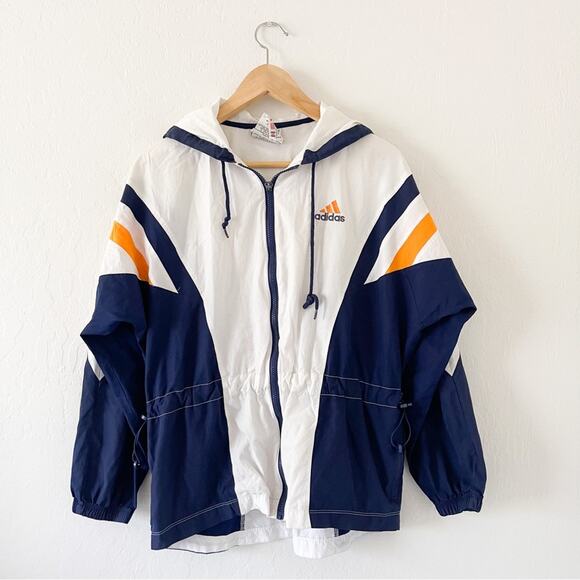 Adidas90’s Vintage Windbreaker Jacket Zip Up